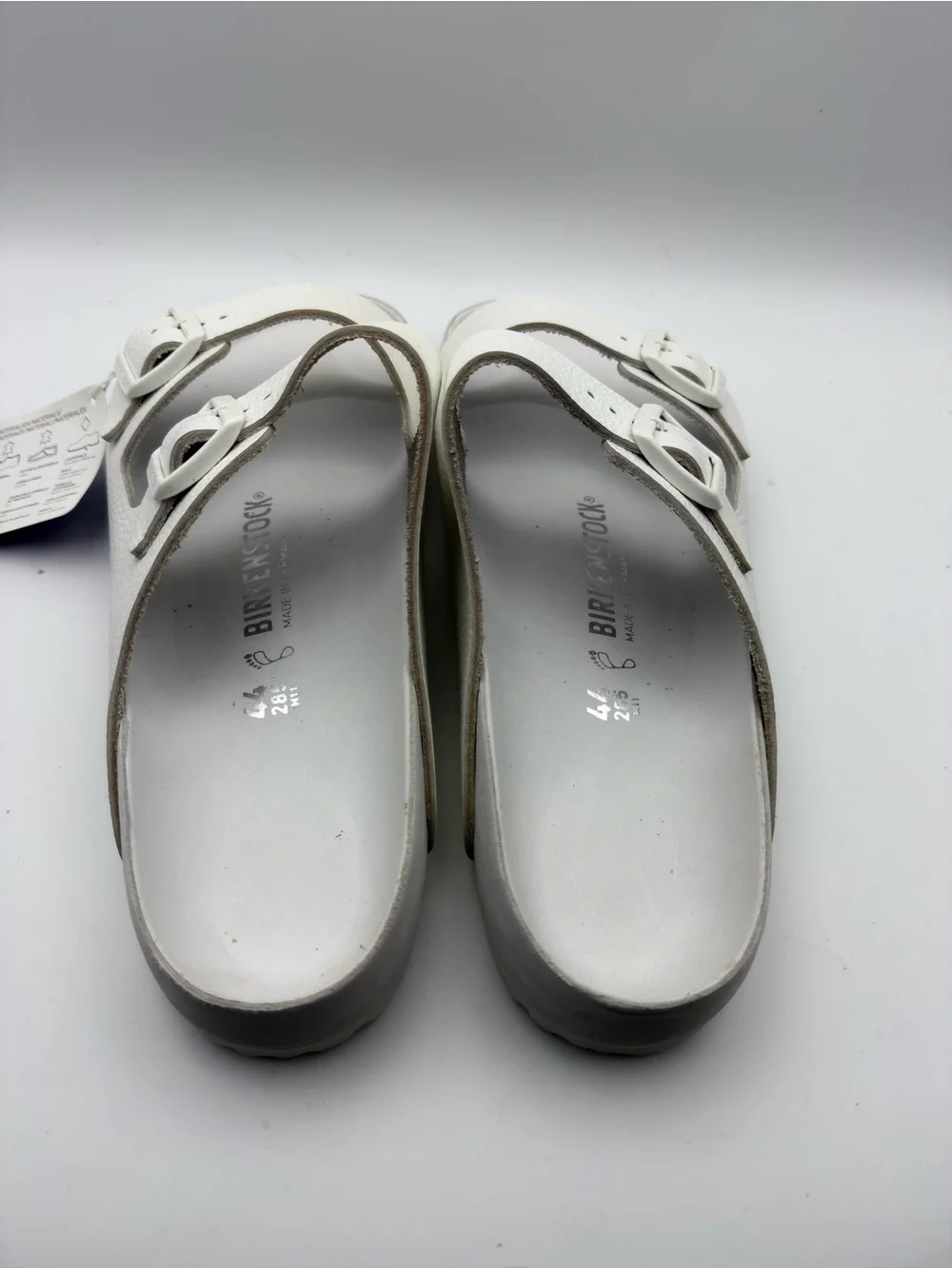 NIB Birkenstock Arizona White Two-Strap Sandals EU 44 Narrow